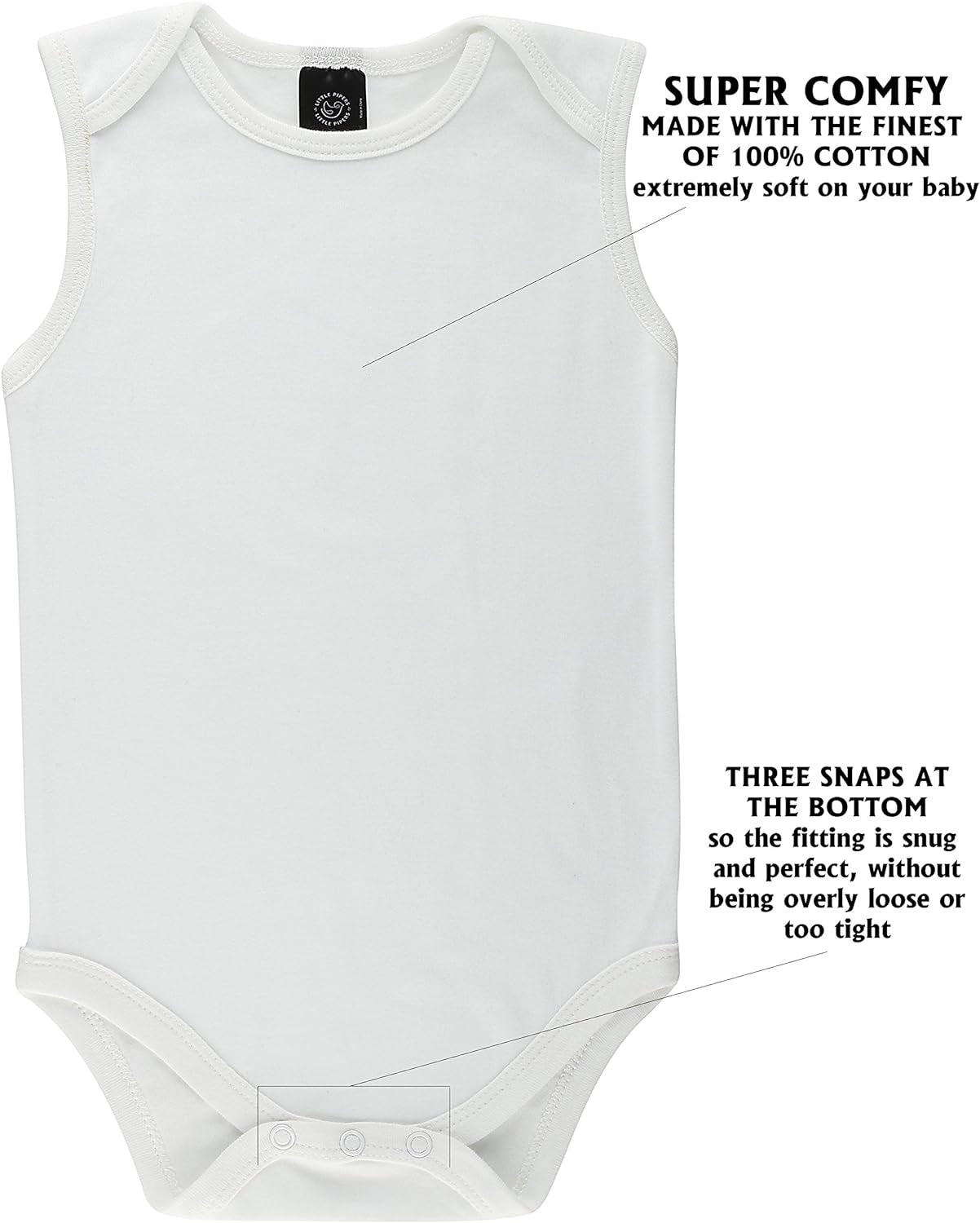 Baby Soft Natural Cotton White Undershirts Bodysuits