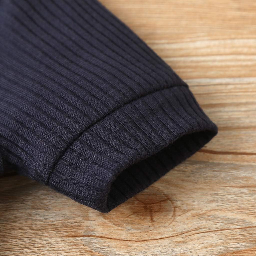 Newborn Baby Boy Girl Knitted Romper Jumpsuit Solid Long Sleeve Legging Bodysuit Playsuit Clothes Winter 0-18M