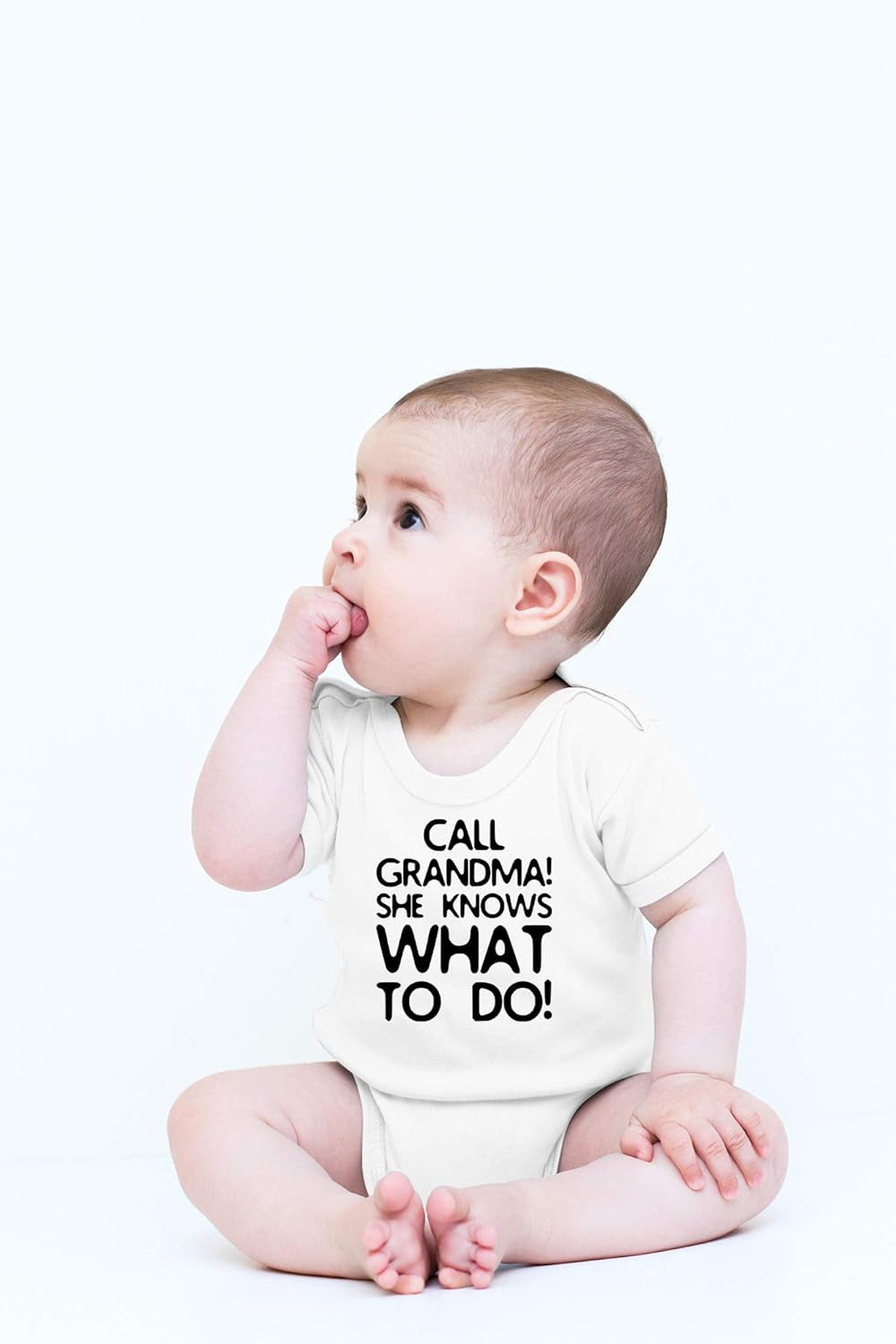 Call Grandma She Knows What to Do - Funny Grandmother Baby Shower Idea- Cute Infant One-Piece Baby Bodysuit