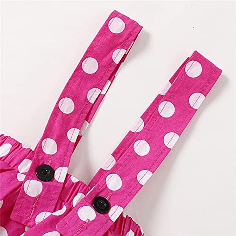 Baby Girls Skirts Set Ruffle Cloth +Polka Dot Overall Dress Bow Polka Dot Skirt Set